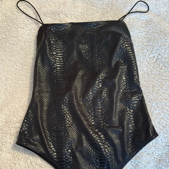 Leather tank top bodysuit - Picture 1 of 2